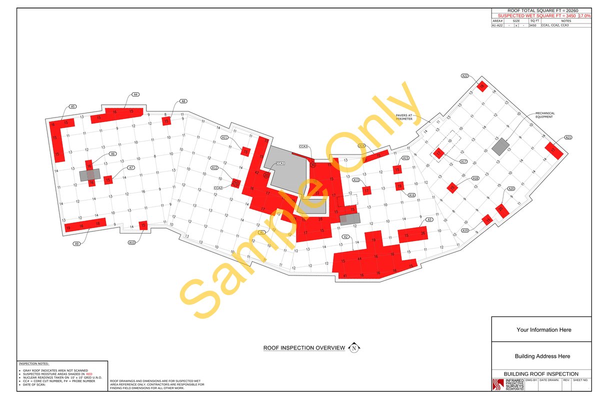 Sample nuclear backscatter roof drawing